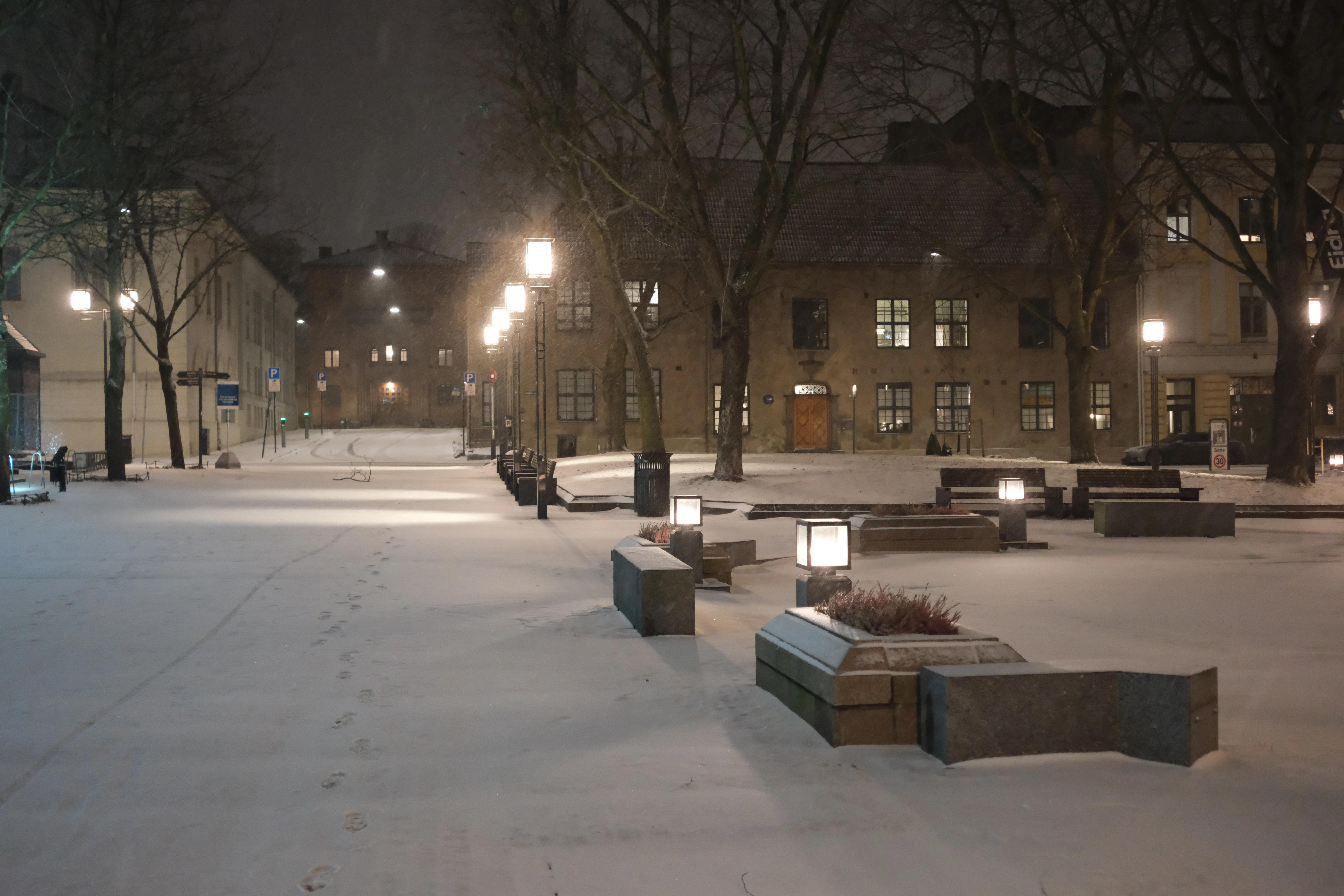Schneebedeckte Straße