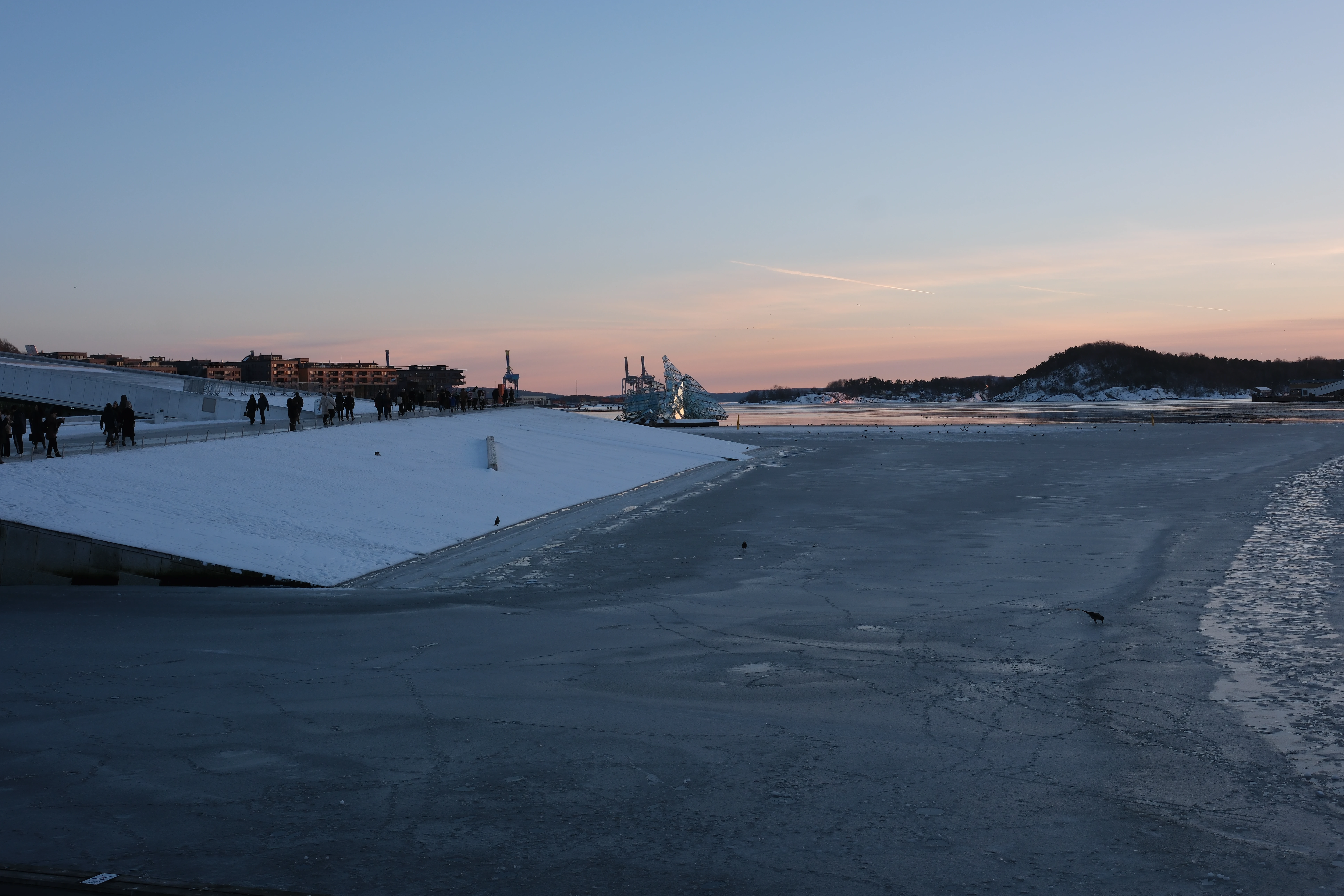 Oslo Fjord mit Sonnenuntergang