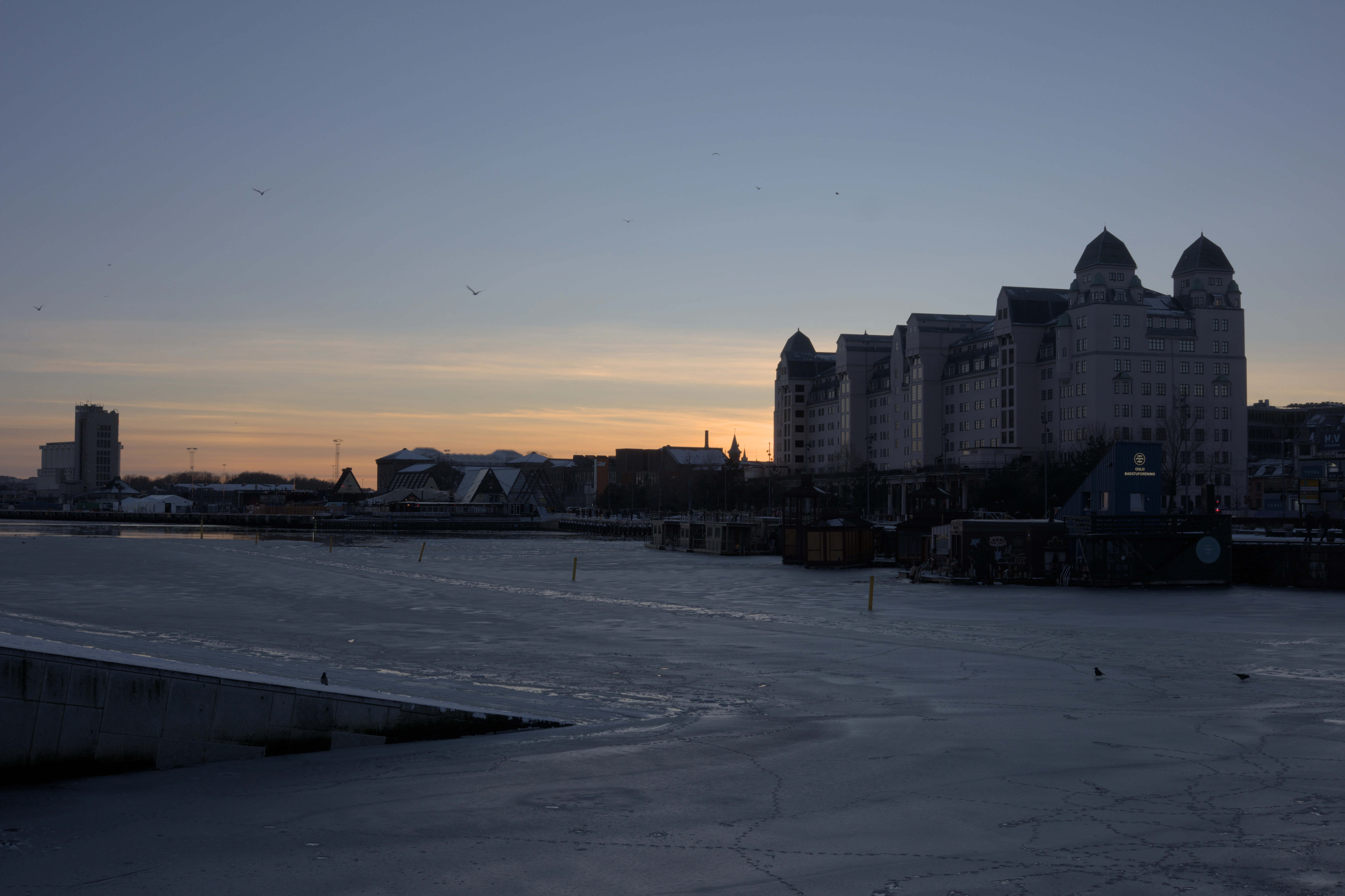 Oslo Fjord mit Sonnenuntergang