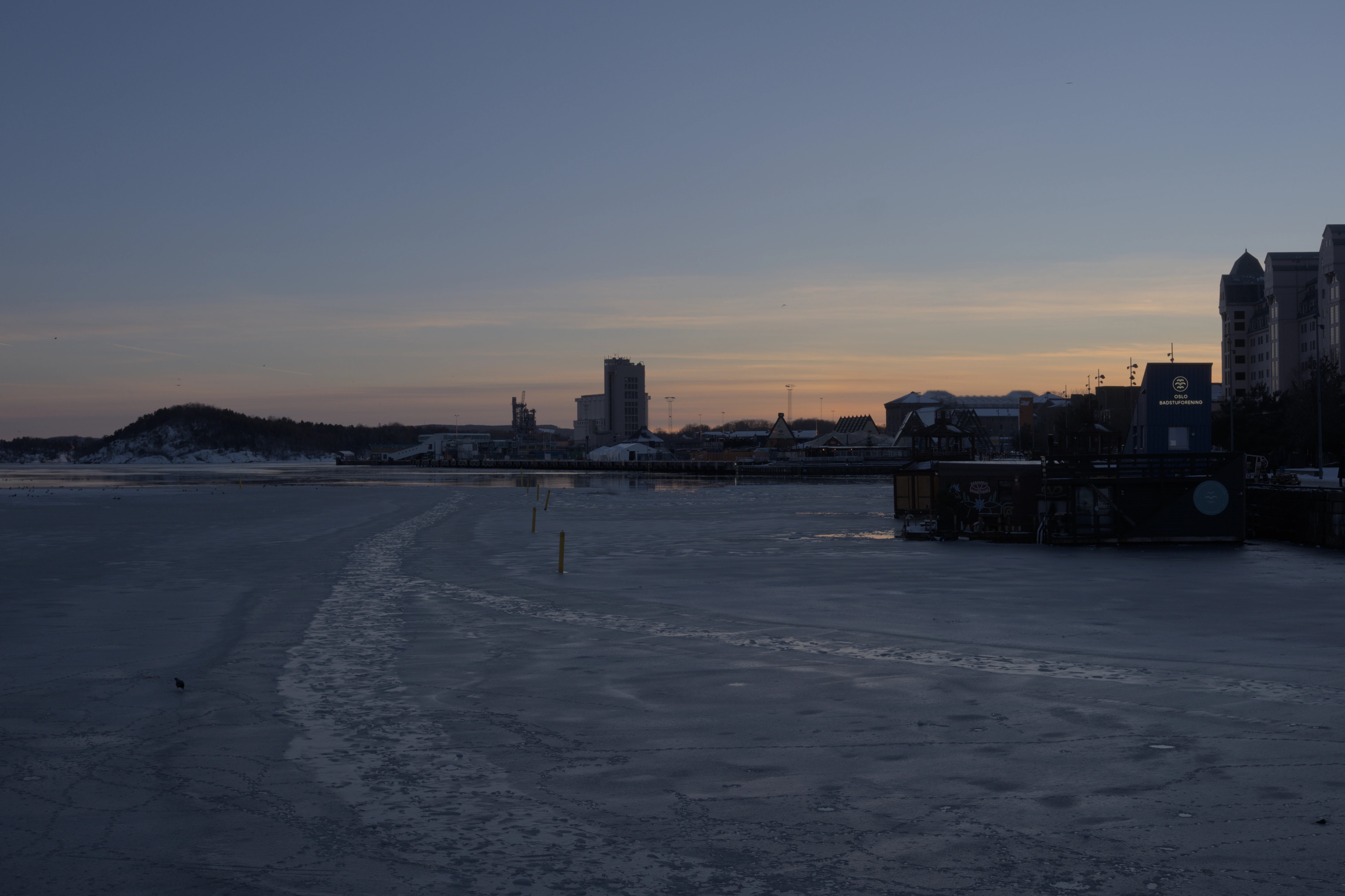 Oslo Fjord mit Sonnenuntergang